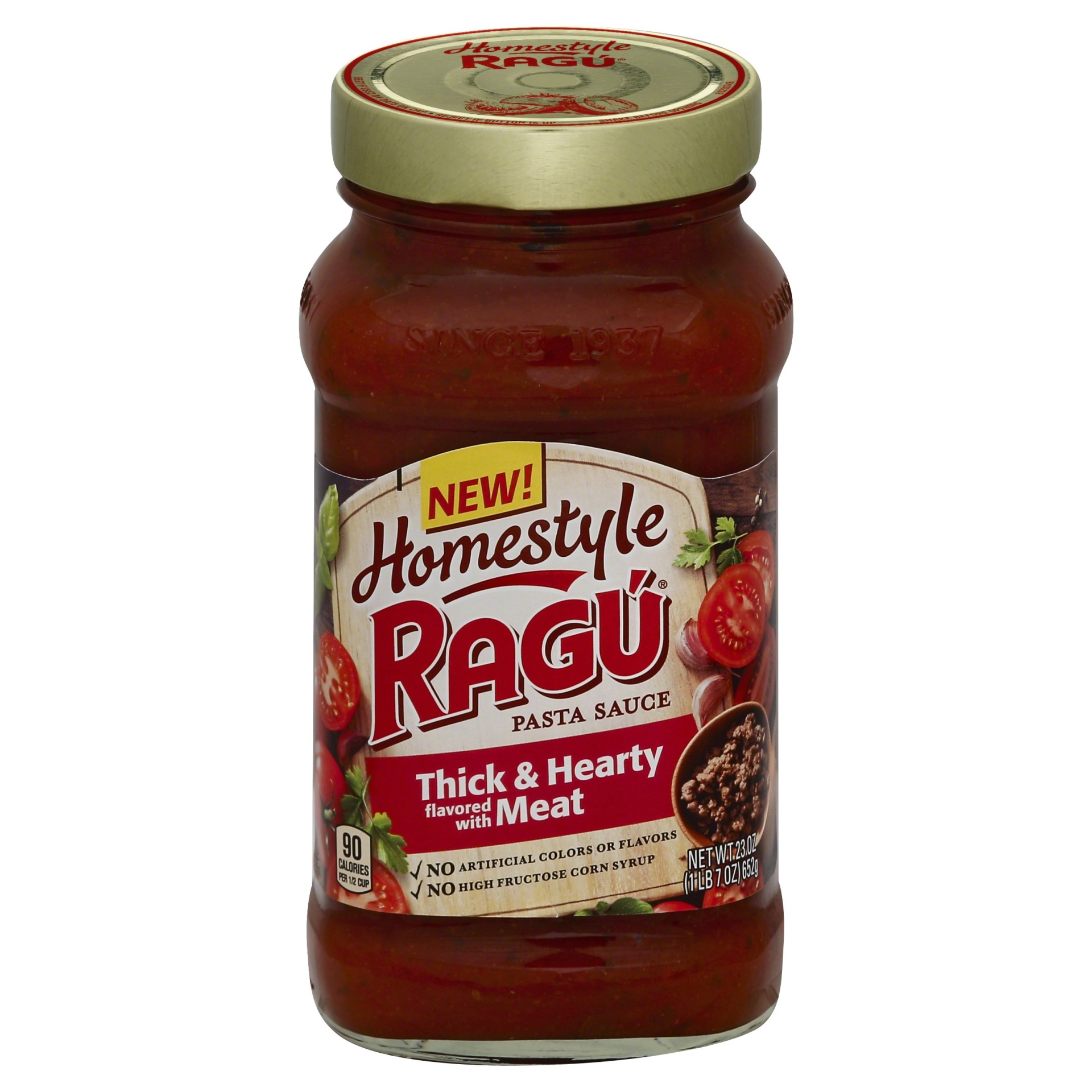 slide 1 of 8, Ragu Home Style Meat Flavor Pasta Sauce, 23 oz