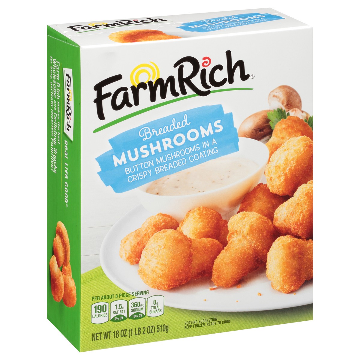 slide 8 of 11, Farm Rich Mushrooms, 18 oz