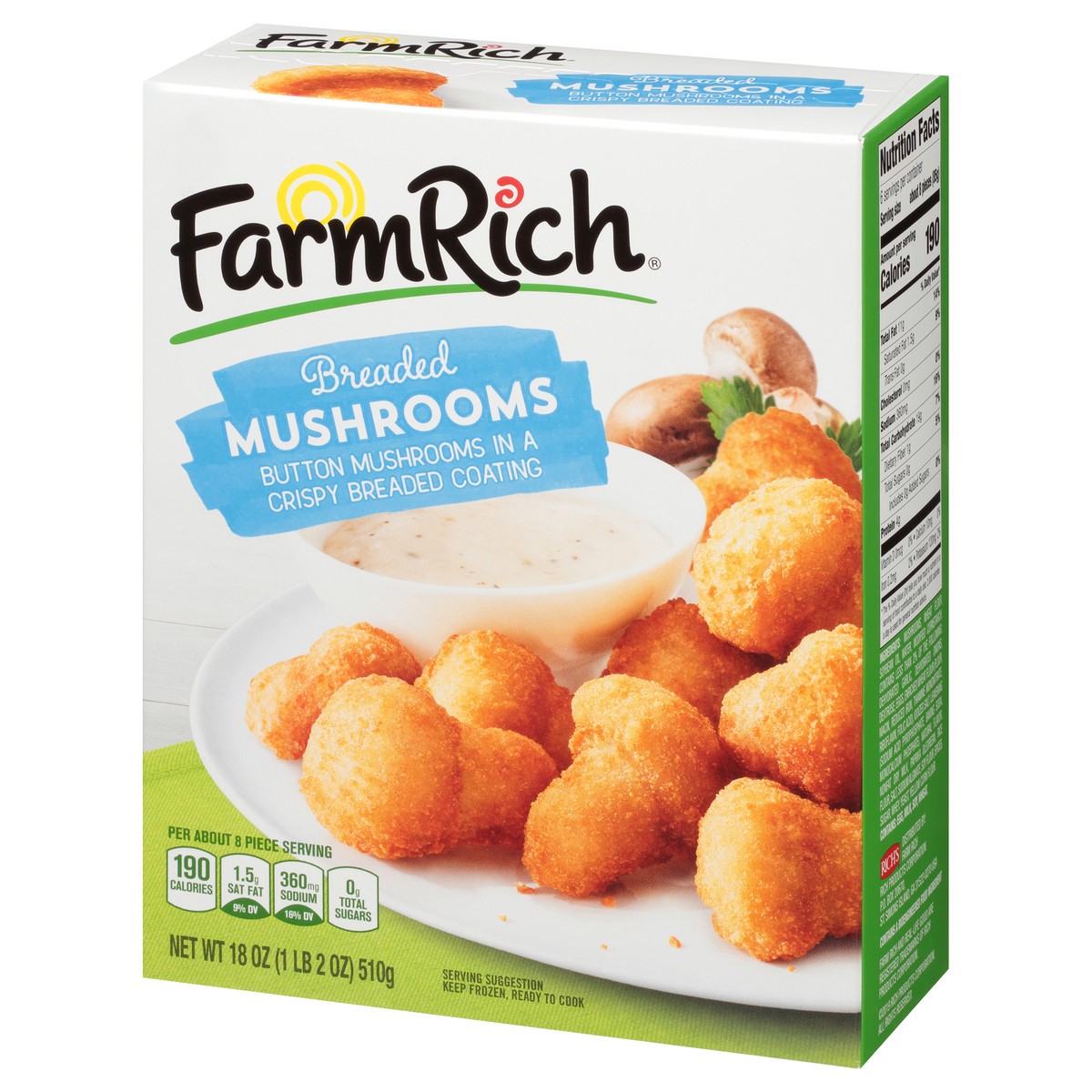 slide 11 of 11, Farm Rich Mushrooms, 18 oz