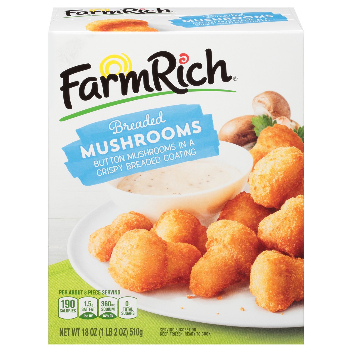 slide 2 of 11, Farm Rich Mushrooms, 18 oz