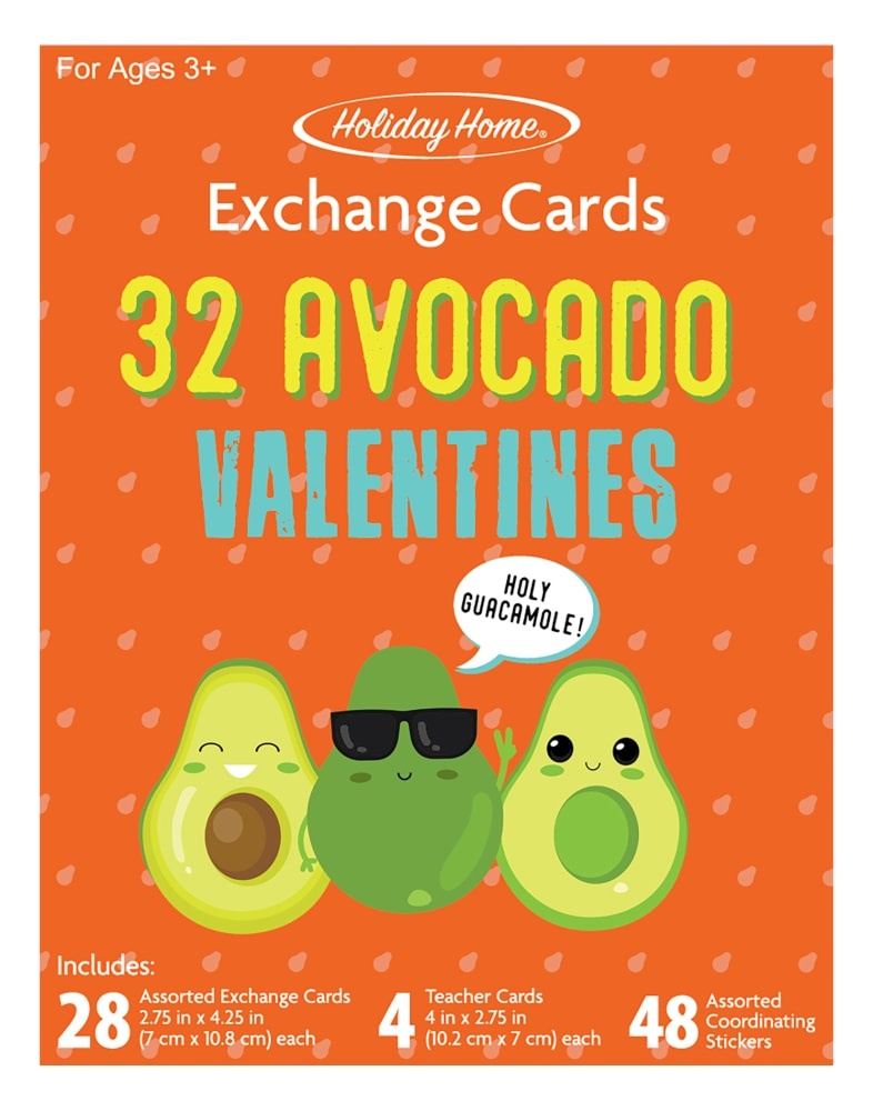 slide 1 of 1, Holiday Home Avocado Valentine's Cards, 32 ct