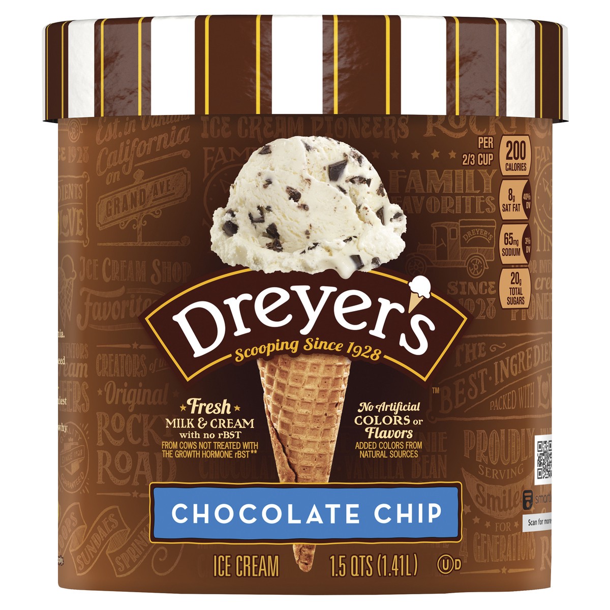 slide 4 of 7, EDY'S/DREYER'S Chocolate Chip Ice Cream 1.5 qt. Tub, 1.5 qt