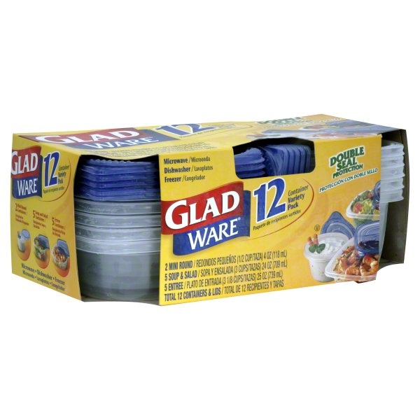 slide 1 of 1, Glad Containers & Lids, Variety Pack, 12 ct