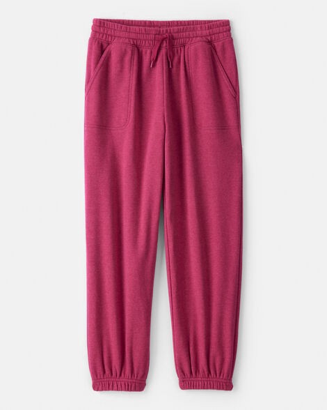 slide 1 of 3, Oshkosh Girls DayDream Fleece Knit Drawstring Joggers - Pink Fuchsia 8, 1 ct