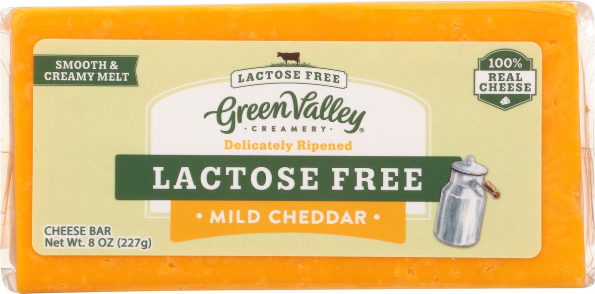 slide 1 of 1, Green Valley Creamery Lactose Free Mild Cheddar Cheese Bar 8 oz, 8 oz
