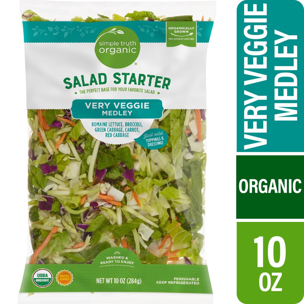 slide 1 of 4, Simple Truth Organic Very Veggie Medley Salad Starter, 10 oz