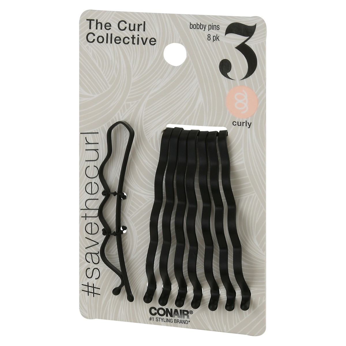 slide 3 of 9, Conair Curl Collective Curly Bobby Pins, 8 ct