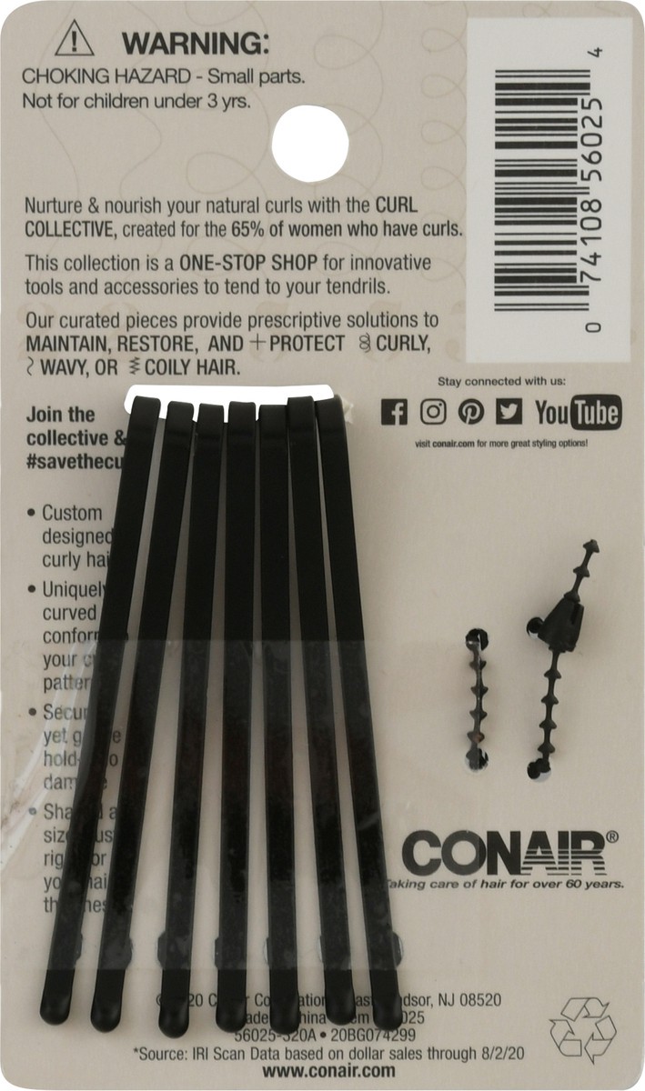slide 5 of 9, Conair Curl Collective Curly Bobby Pins, 8 ct