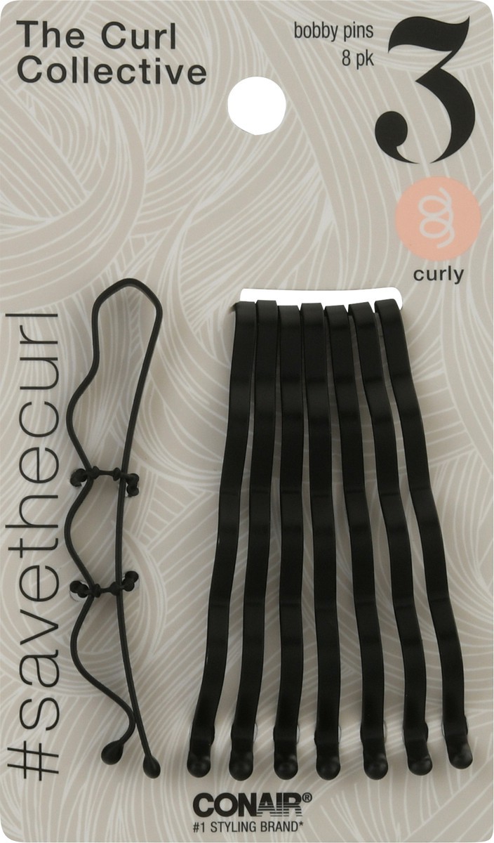 slide 6 of 9, Conair Curl Collective Curly Bobby Pins, 8 ct