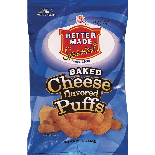 slide 1 of 1, Better Made Special Baked Cheese Flavored Puffs, 10 oz
