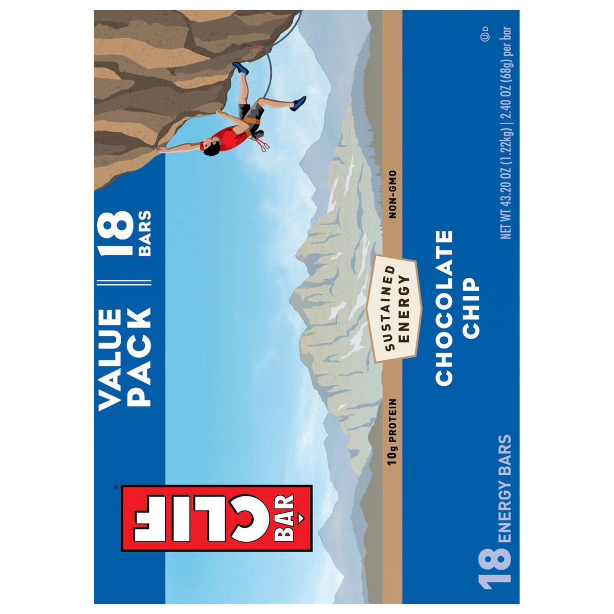 slide 5 of 9, CLIF Bar Chocolate Chip, 18 ct