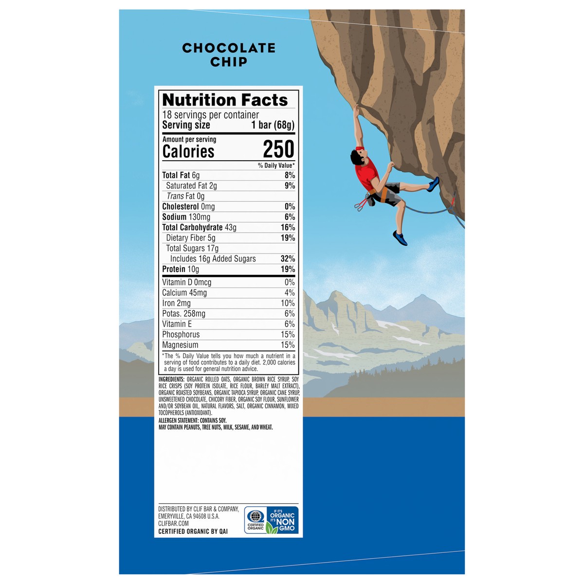 slide 7 of 9, CLIF Bar Chocolate Chip, 18 ct