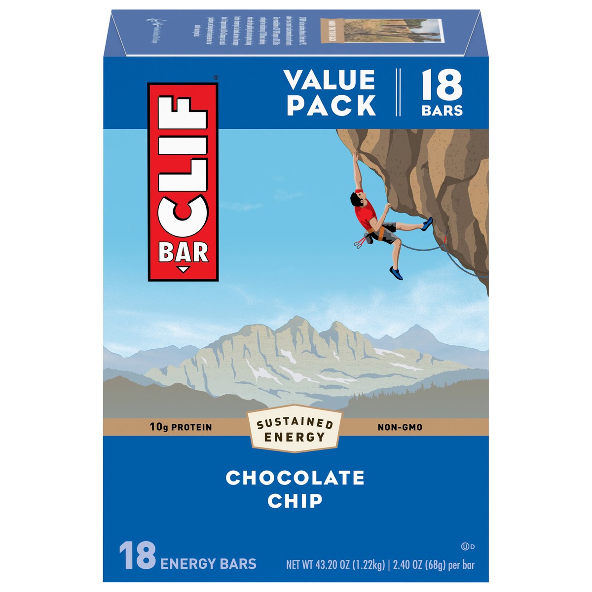 slide 1 of 9, CLIF Bar Chocolate Chip, 18 ct