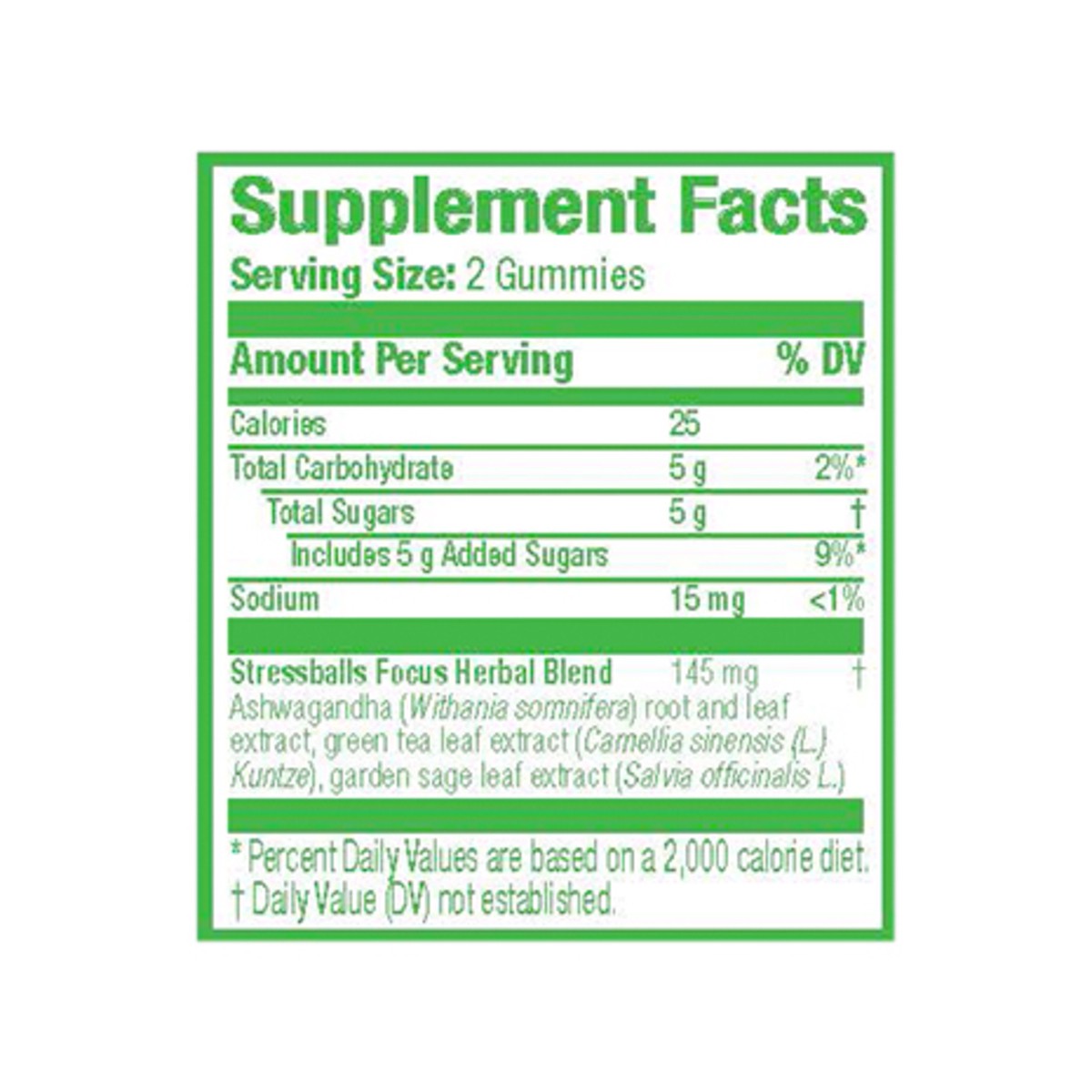 slide 3 of 6, Stressballs Gummies Ashwagandha Sage-Green Tea De-Stress + Focus 46 ea, 46 ct