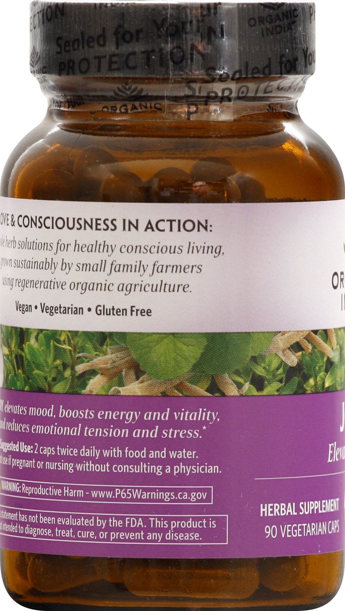 slide 12 of 12, Organic India Vegetarian Caps Joy Herbal Supplement 90 ea, 90 ct