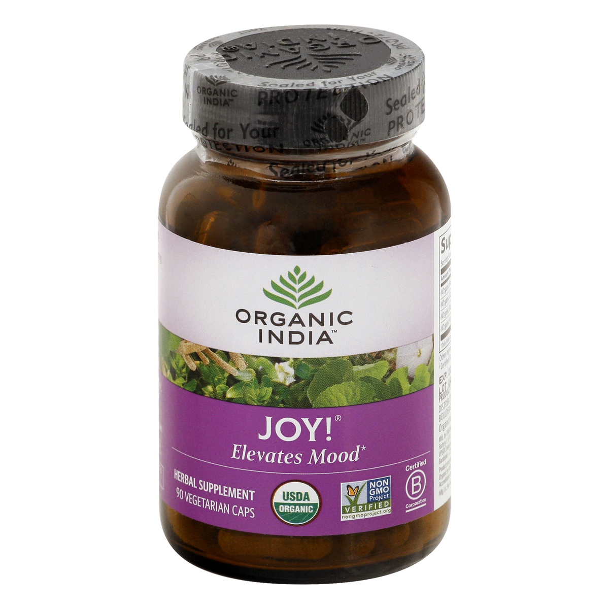 slide 1 of 1, Organic India Joy Herbal Supplement Capsules, 90 ct