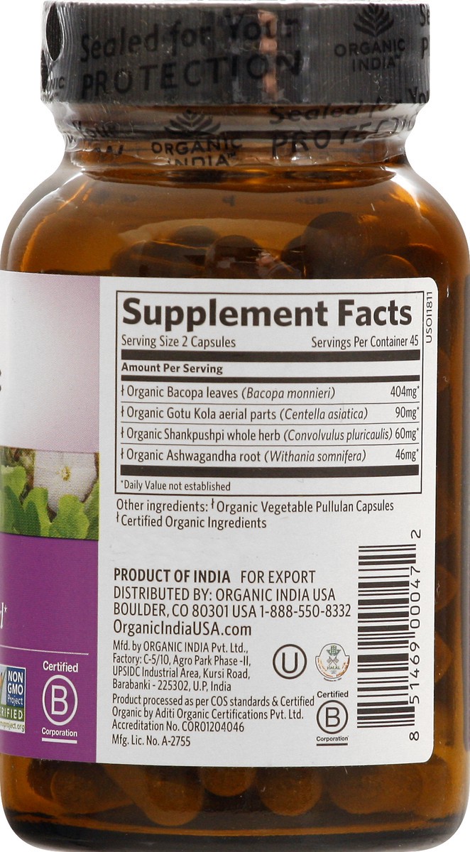 slide 7 of 12, Organic India Vegetarian Caps Joy Herbal Supplement 90 ea, 90 ct