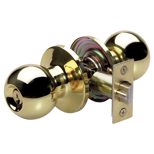 slide 1 of 1, Master Lock Polished Brass Ball Keyed Entry Door Lock BAO0103, 1 ct