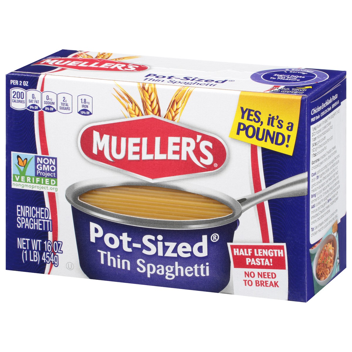 slide 8 of 9, Mueller's Pot-Sized Thin Spaghetti 16 oz, 16 oz