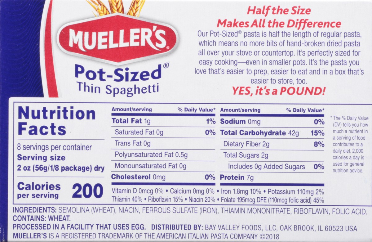 slide 2 of 9, Mueller's Pot-Sized Thin Spaghetti 16 oz, 16 oz