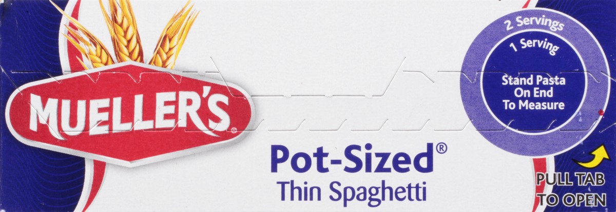 slide 3 of 9, Mueller's Pot-Sized Thin Spaghetti 16 oz, 16 oz