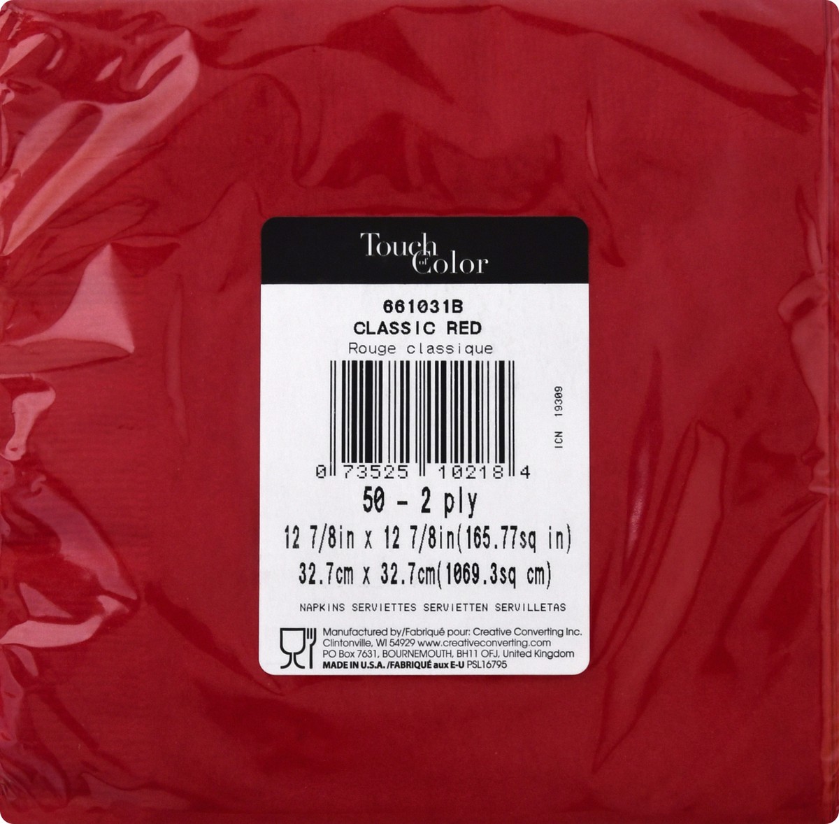 slide 9 of 9, Touch of Color 2 Ply Classic Red Napkins 50 ea, 50 ct