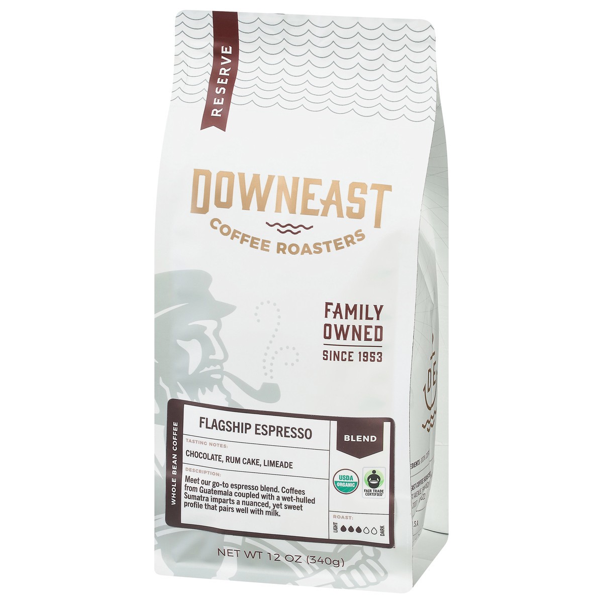 slide 4 of 4, Downeast Coffee Roasters Whole Bean Light Roast Flagship Espresso Coffee 12 oz, 12 oz