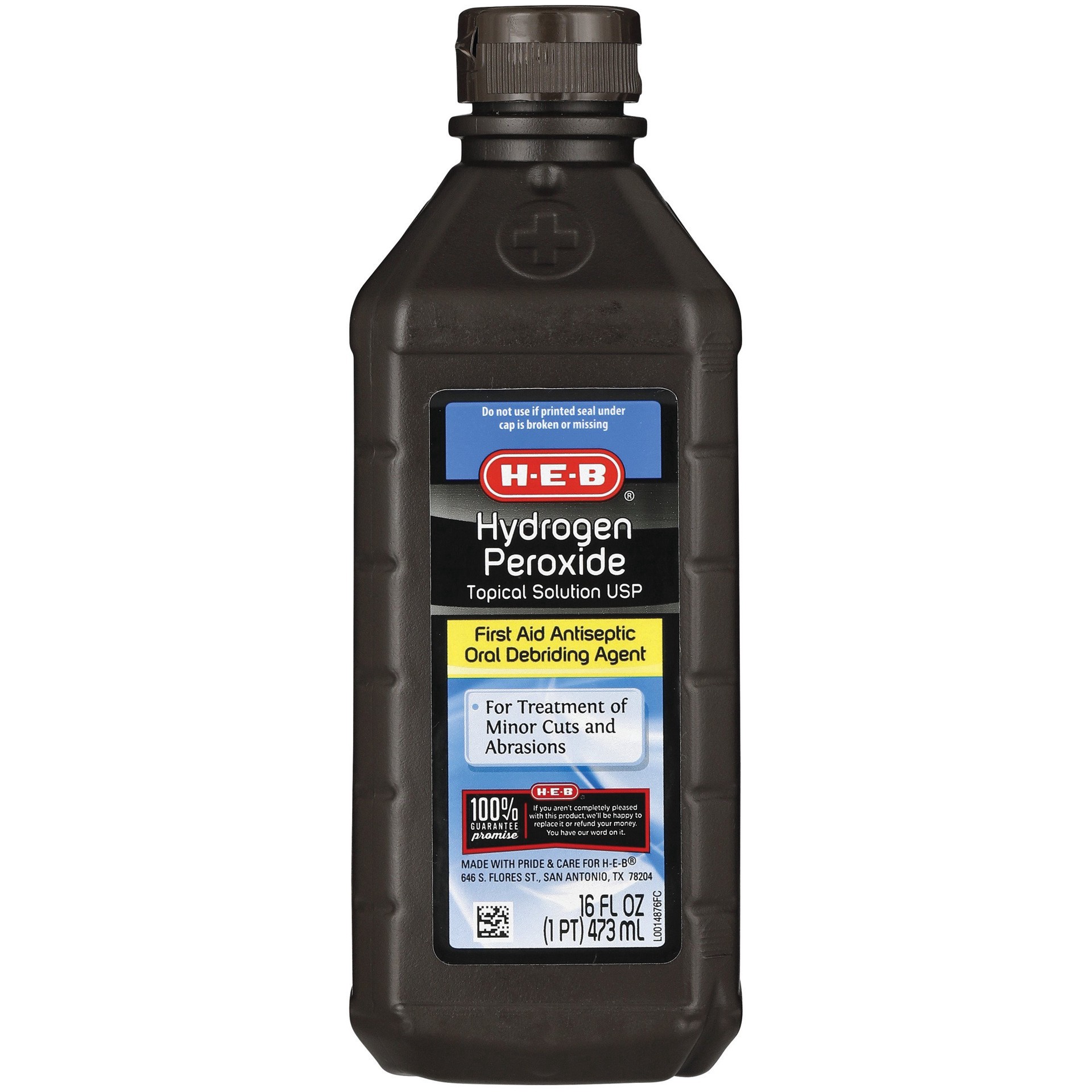 slide 1 of 1, H-E-B 3% USP Hydrogen Peroxide Solution, 16 oz