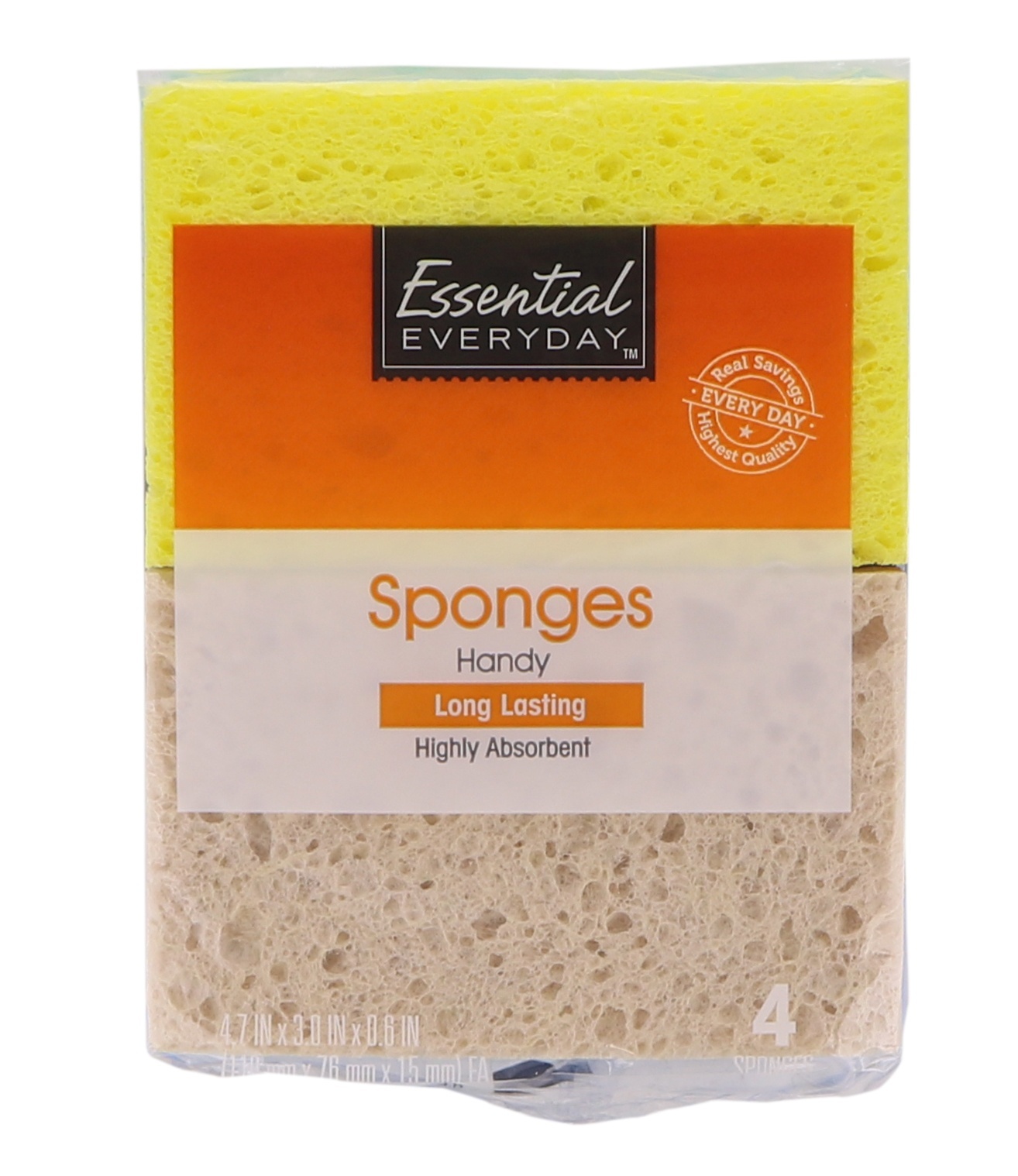 slide 1 of 1, Essential Everyday Handy Sponges, 4 ct