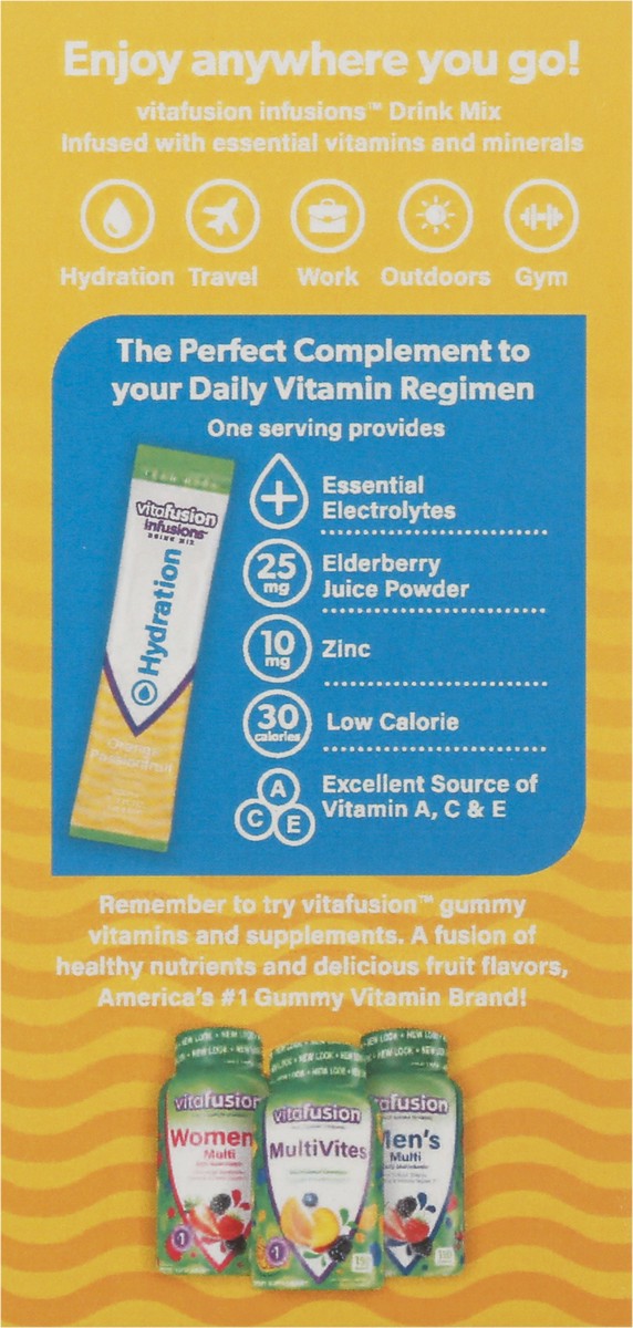 slide 7 of 14, vitafusion Infusions Singles To Go Hydration Orange Passionfruit Drink Mix - 6 ct, 6 ct
