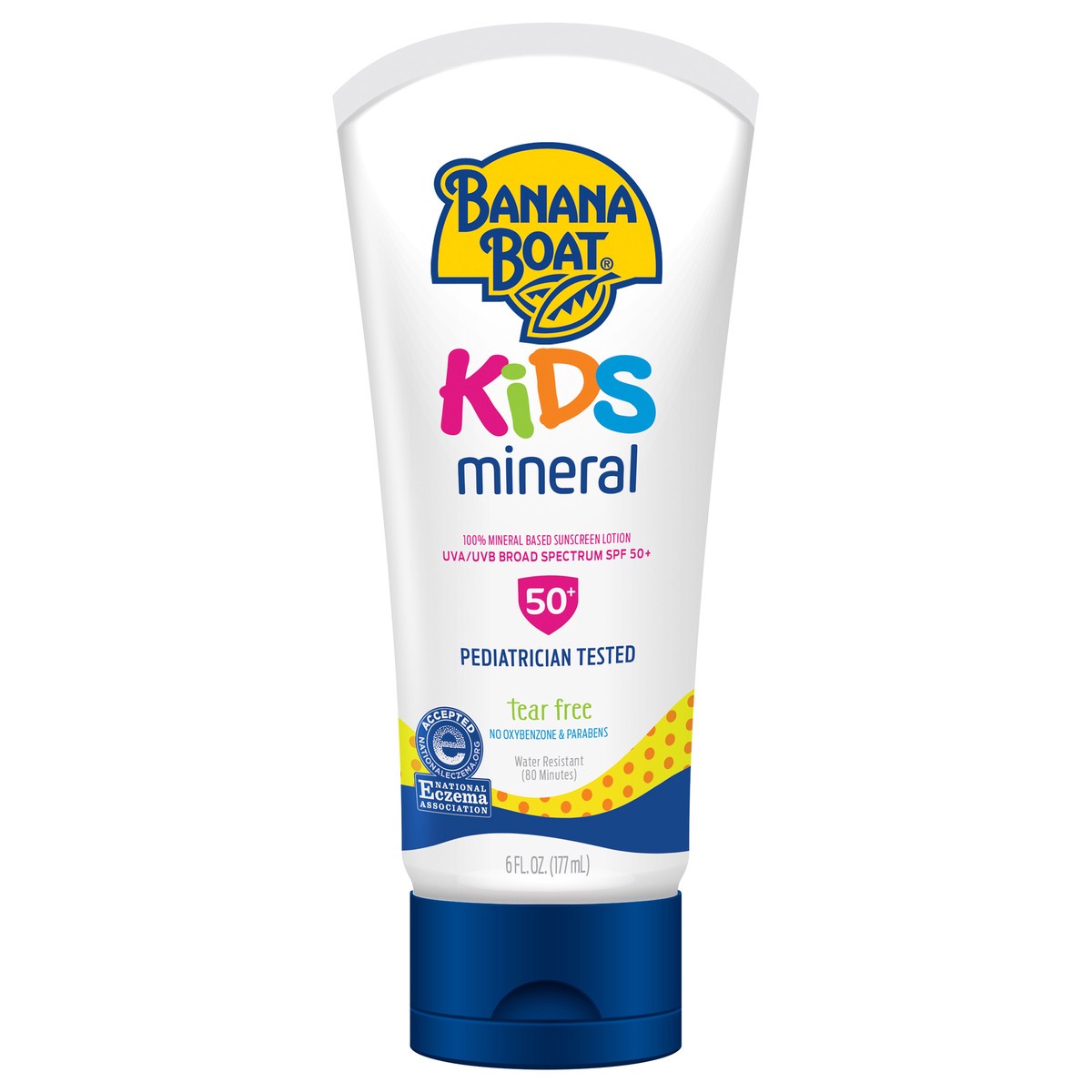 slide 1 of 29, Banana Boat Kids 100% Mineral Sunscreen Lotion, SPF 50+, 6oz, 6 fl oz