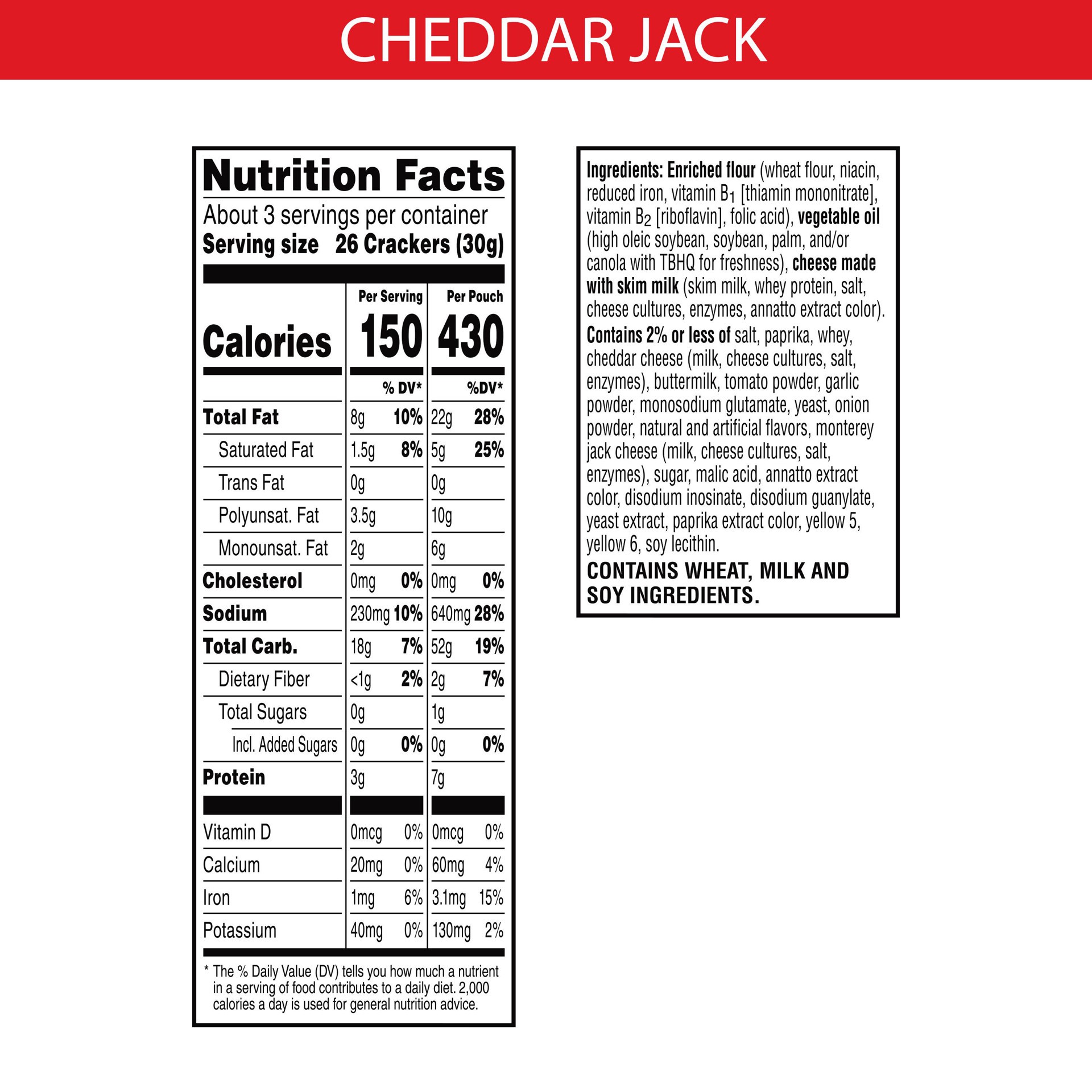 slide 4 of 5, Cheez-It Cheese Crackers, Baked Snack Crackers, Office and Kids Snacks, Cheddar Jack, 3oz Bag, 1 Bag, 3 oz