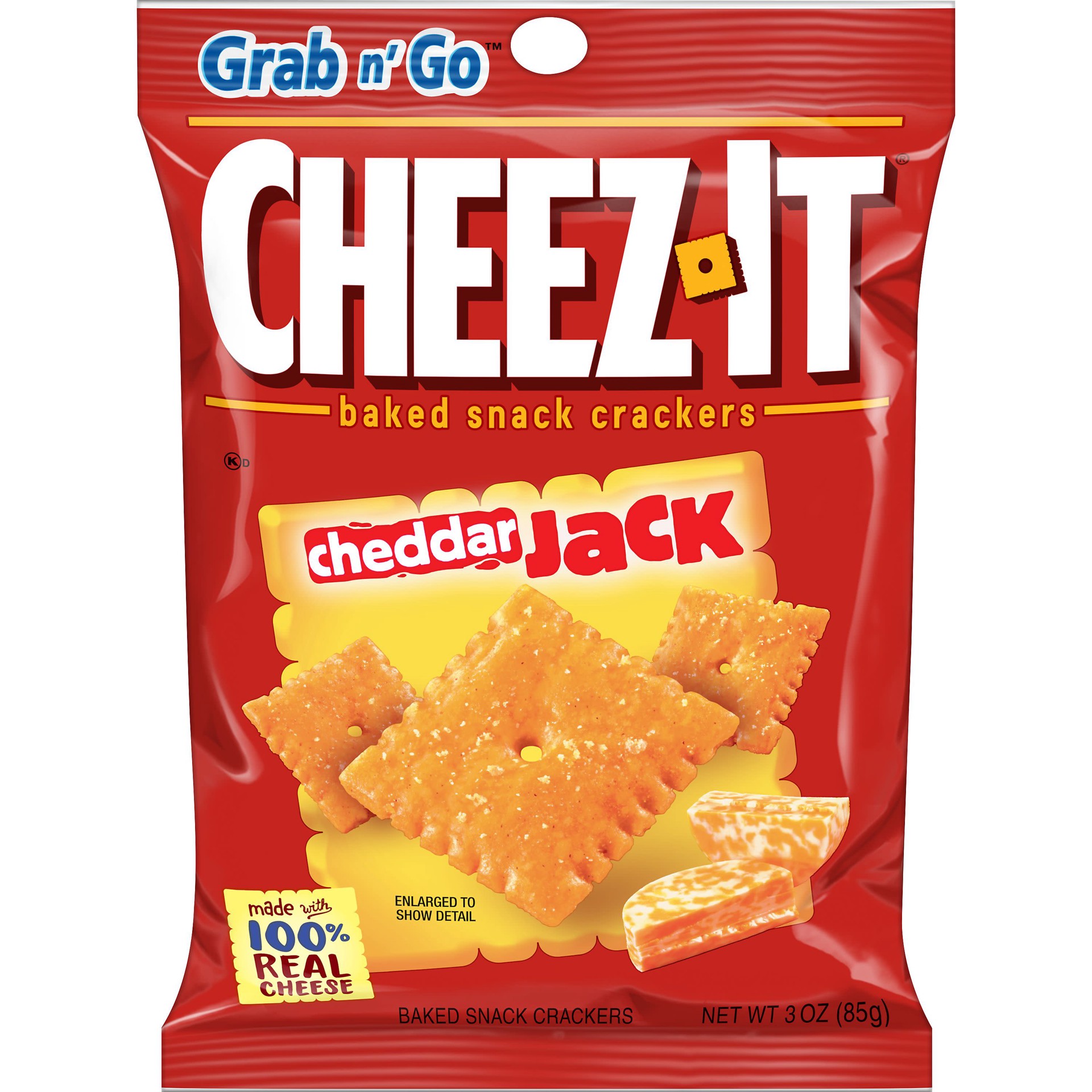 slide 1 of 5, Cheez-It Cheese Crackers, Baked Snack Crackers, Office and Kids Snacks, Cheddar Jack, 3oz Bag, 1 Bag, 3 oz