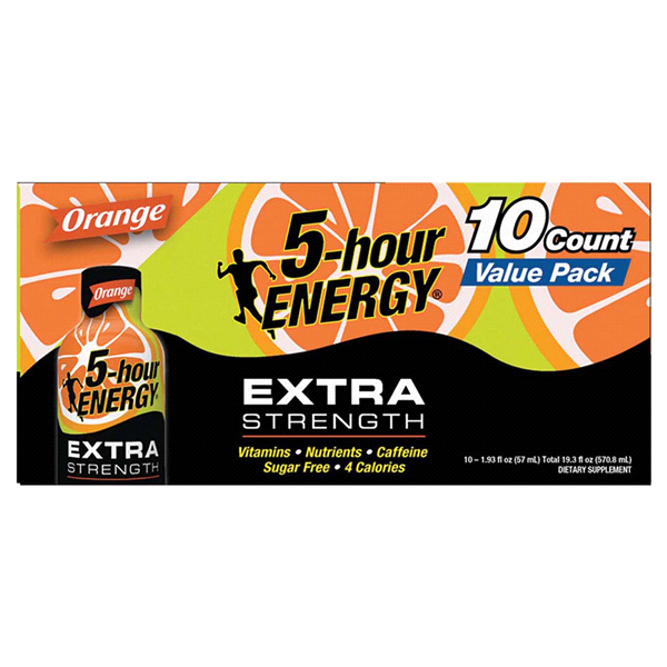 slide 1 of 1, 5-hour ENERGY Shot, Extra Strength, Orange, 10 ct