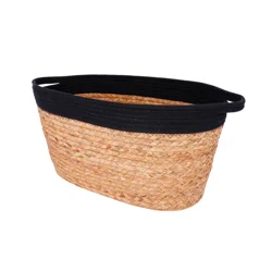 HAVENSTAY Hs Medium Braided Water Hyacinth With Cotton Braidnatural Black