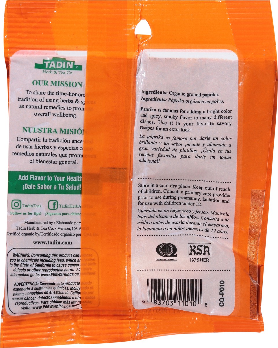 slide 8 of 9, Tadin Organic Paprika 1 oz, 1 oz