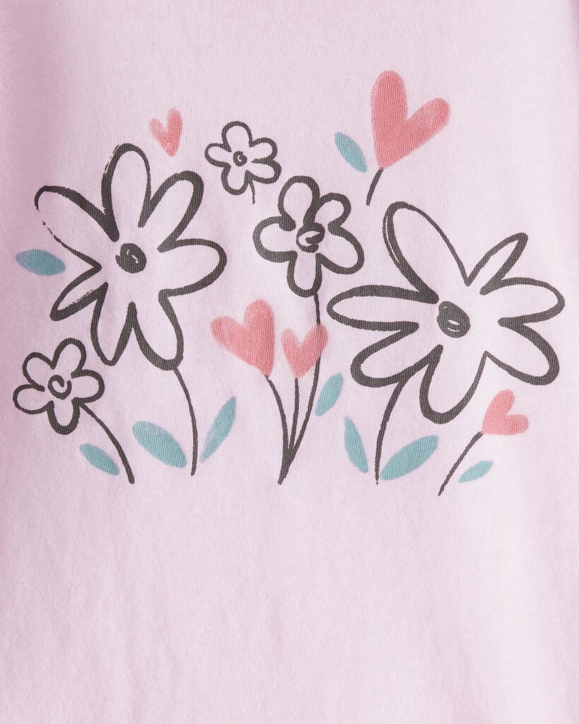 slide 2 of 2, Carter's Toddler Girl Flower Bloom Long-Sleeve Graphic Tee - Pink Pink 5T, 1 ct