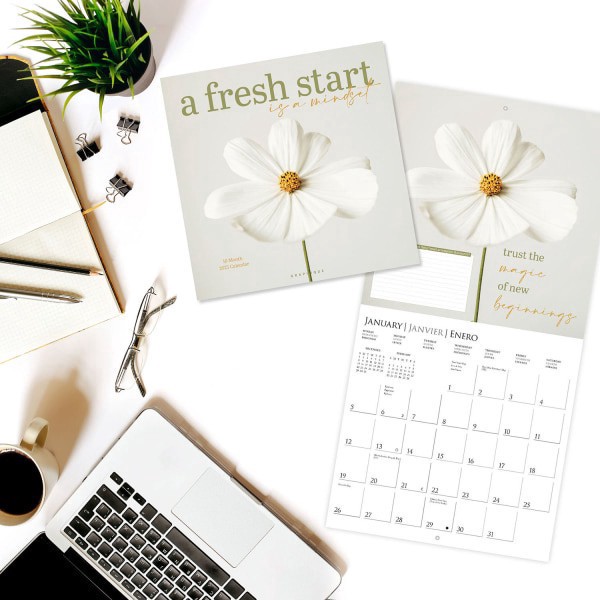 slide 4 of 5, 2025 Graphique Inspirational Monthly Wall Calendar, 12"" X 12"", A Fresh Start, January 2025 To December 2025, Cy347, 1 ct