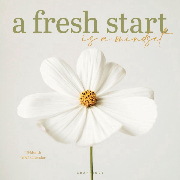 slide 1 of 5, 2025 Graphique Inspirational Monthly Wall Calendar, 12"" X 12"", A Fresh Start, January 2025 To December 2025, Cy347, 1 ct