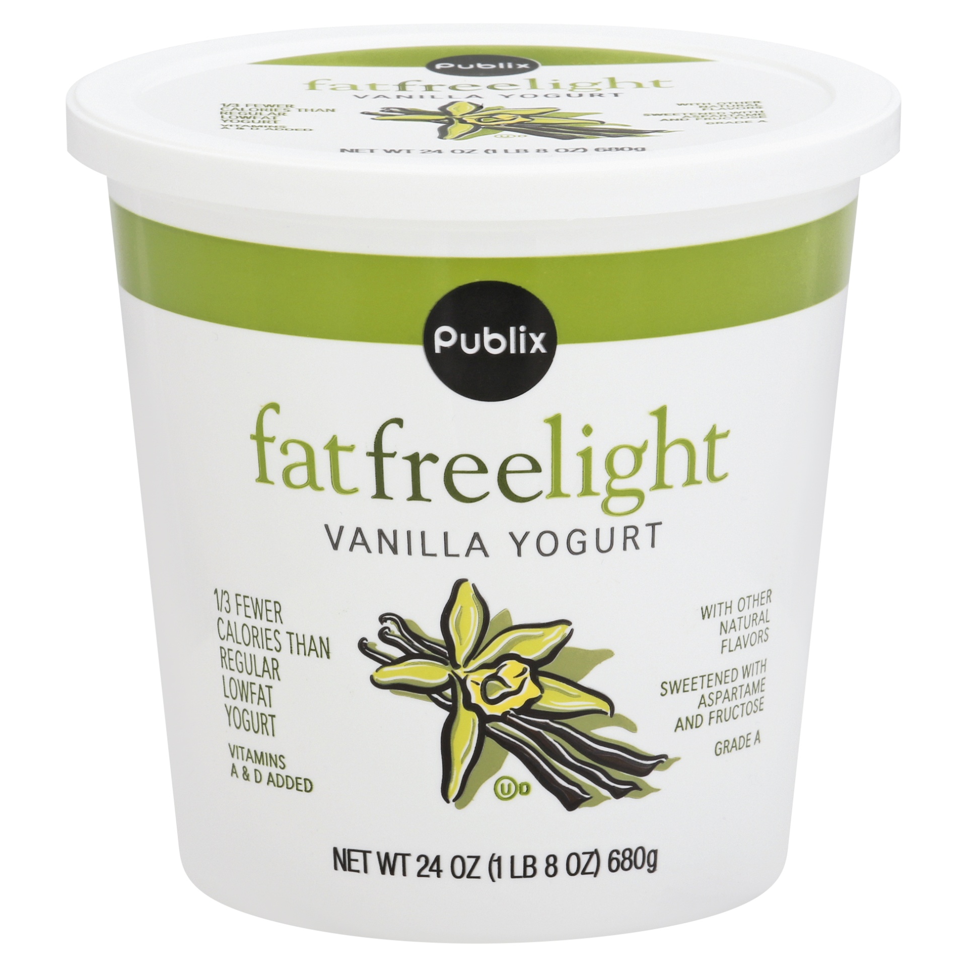 slide 1 of 1, Publix Fat Free Light Vanilla Yogurt, 24 oz