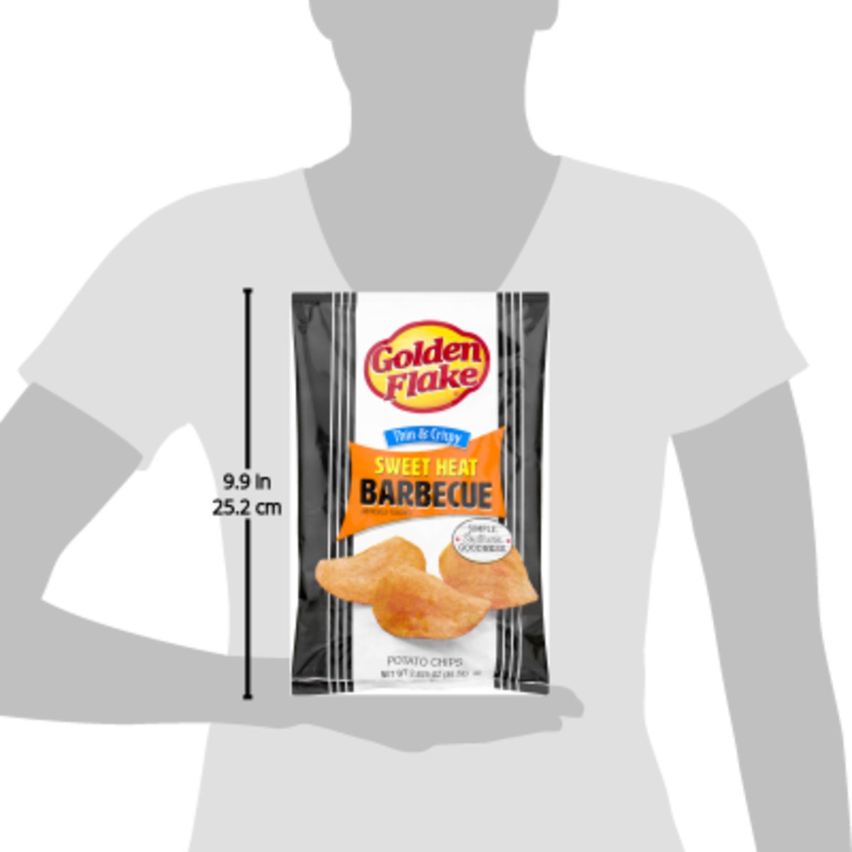 slide 5 of 11, Golden Flake Sweet Heat Barbecue Thin & Crispy Flavored Potato Chips, 2.875 oz