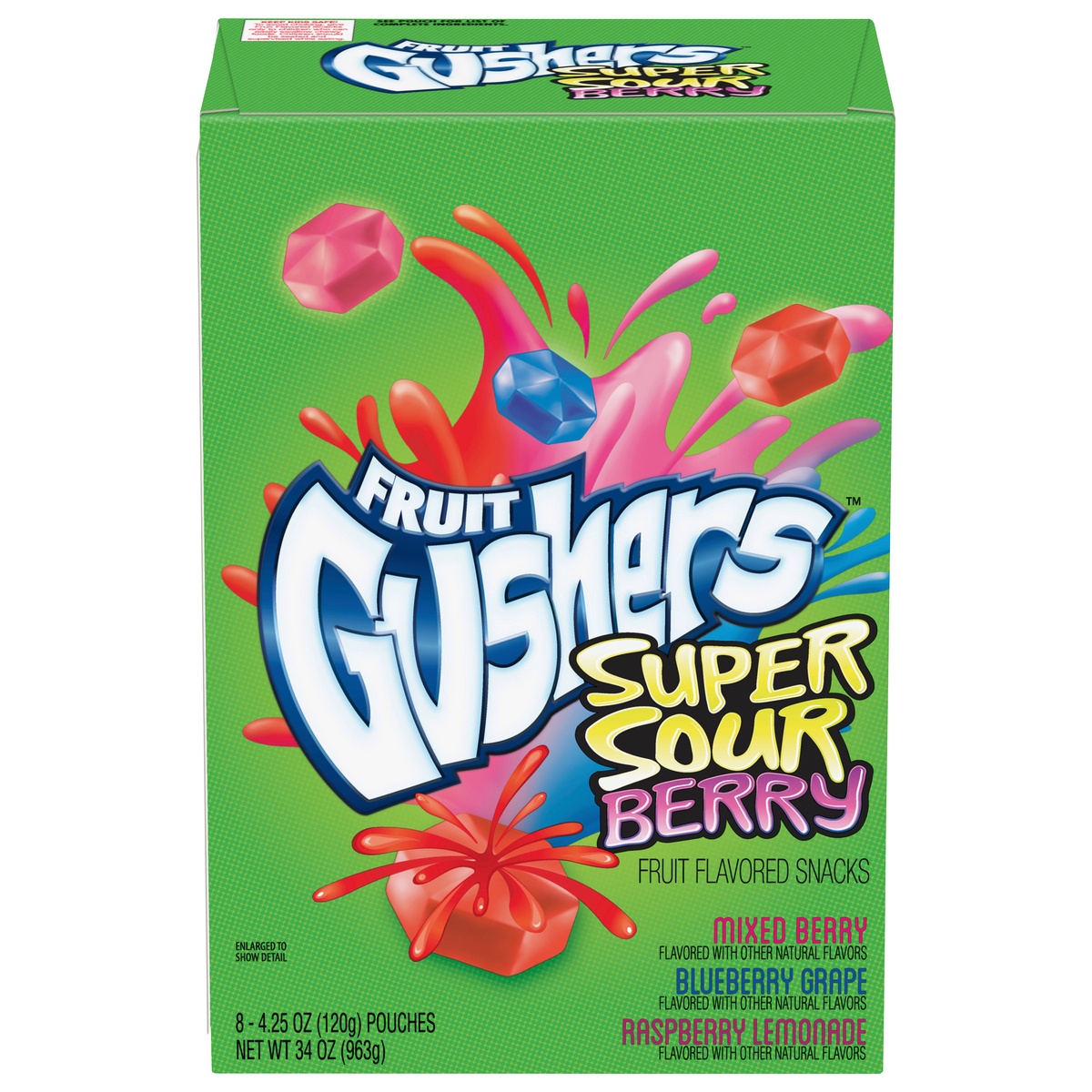 Fruit Gushers Gushers Super Sour Berry Fruit Flavored Snacks 8 Count 8 ...