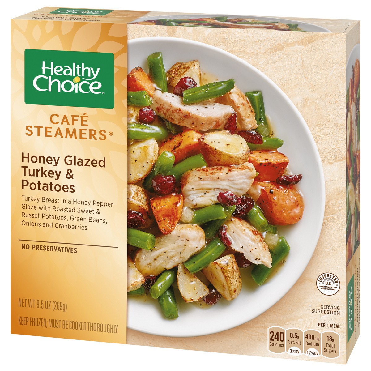 slide 6 of 9, Healthy Choice Cafe Steamers Honey Glazed Turkey & Potatoes 9.5 oz, 9.5 oz