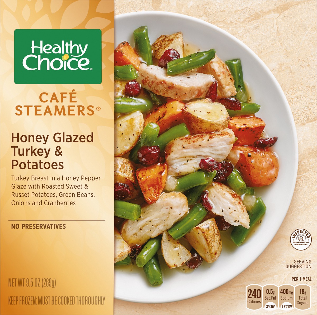 slide 8 of 9, Healthy Choice Cafe Steamers Honey Glazed Turkey & Potatoes 9.5 oz, 9.5 oz