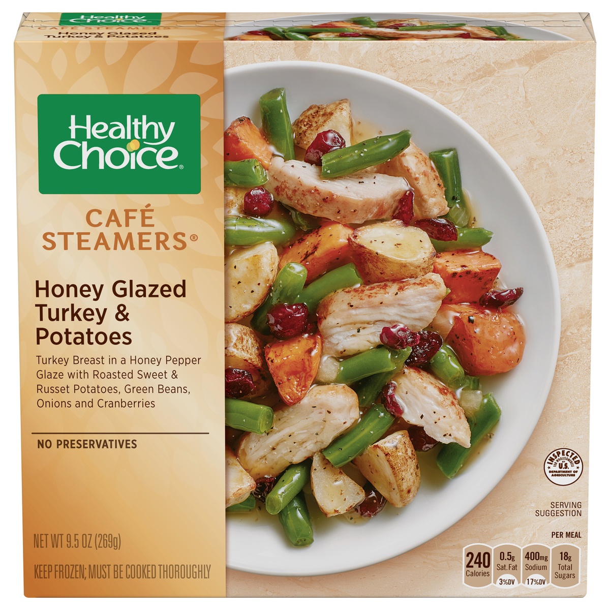 slide 1 of 1, Healthy Choice Cafe Steamers Honey Glazed Turkey & Potatoes, 9.5 oz