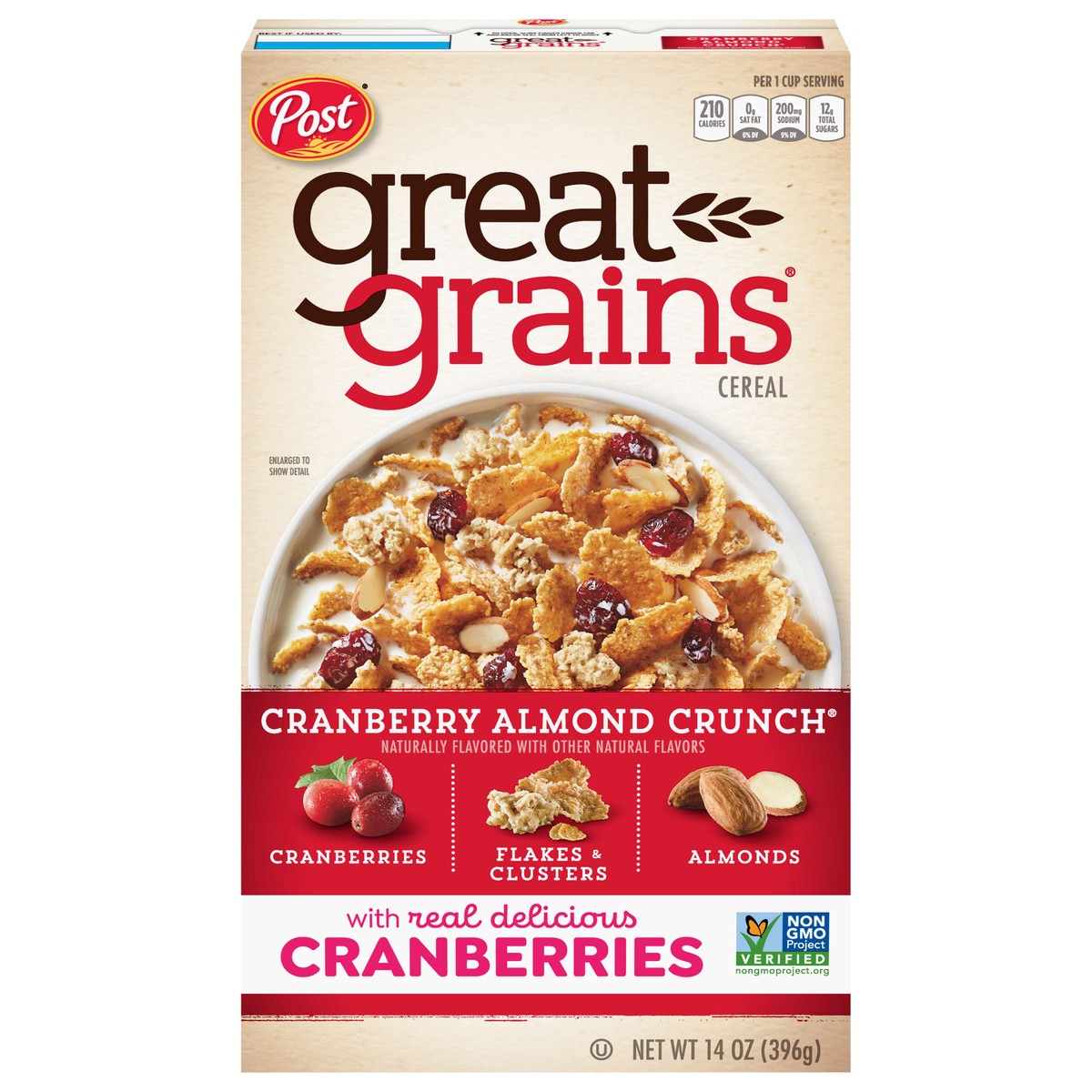 slide 1 of 5, 1/14 Post Grtgrns Cranberry Almond Crunch, 14 oz