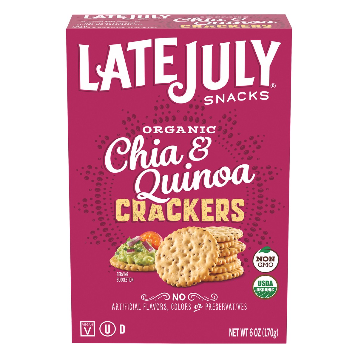 slide 1 of 5, Late July Organic Chia & Quinoa Crackers 6 oz, 6 oz