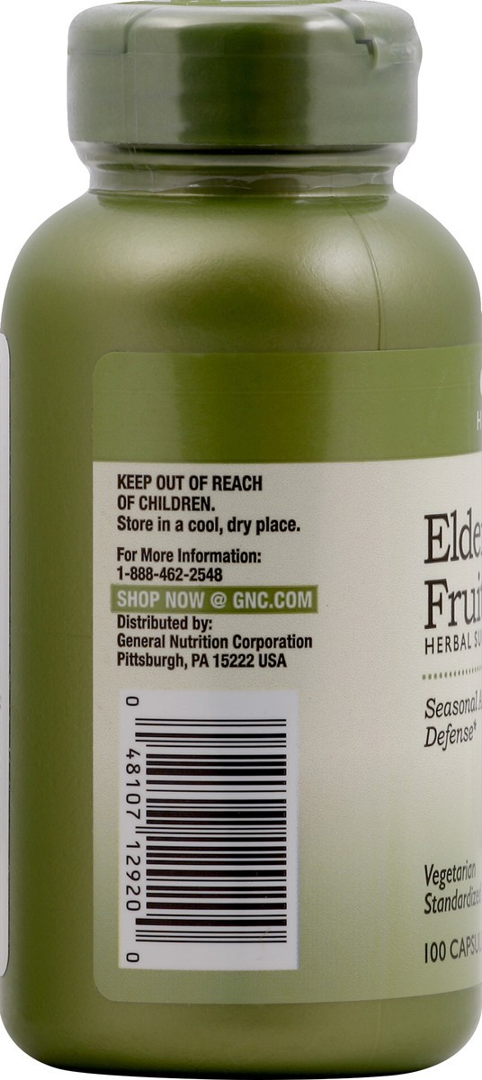 slide 6 of 6, GNC Elderberry Fruit 100 ea, 100 ct