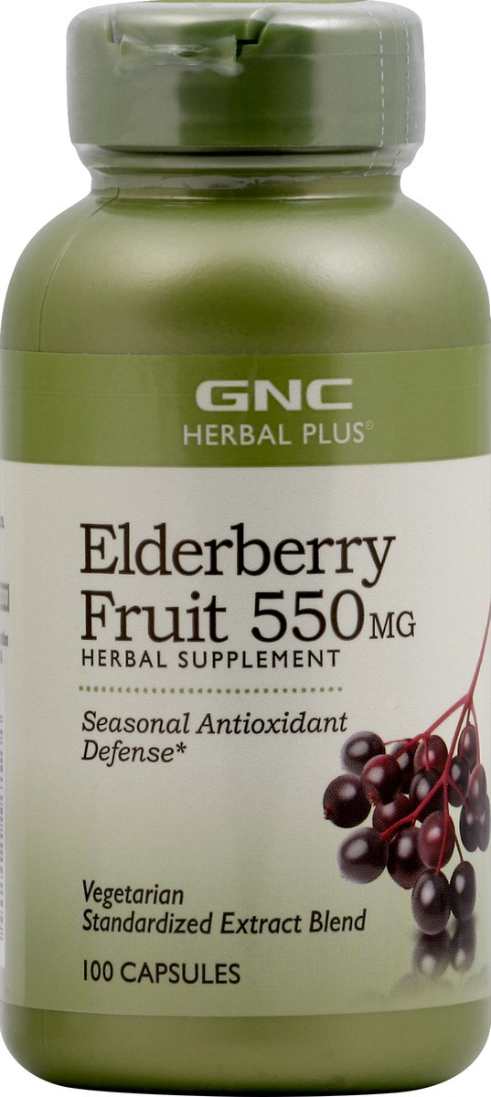 slide 1 of 6, GNC Elderberry Fruit 100 ea, 100 ct