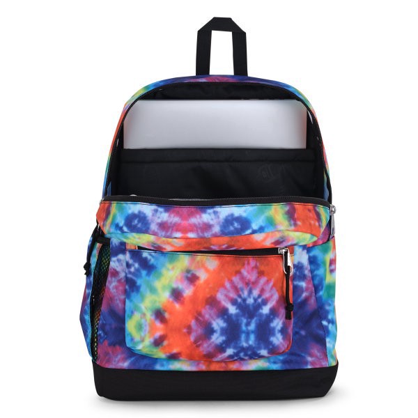 slide 5 of 8, Jansport Cross Town Plus Backpack With 15"" Laptop Pocket, Red Multi Hippie Days, 1 ct